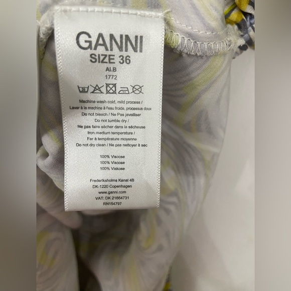 Ganni Swirl Print Midi Dress Size 4 - Picture 5 of 7